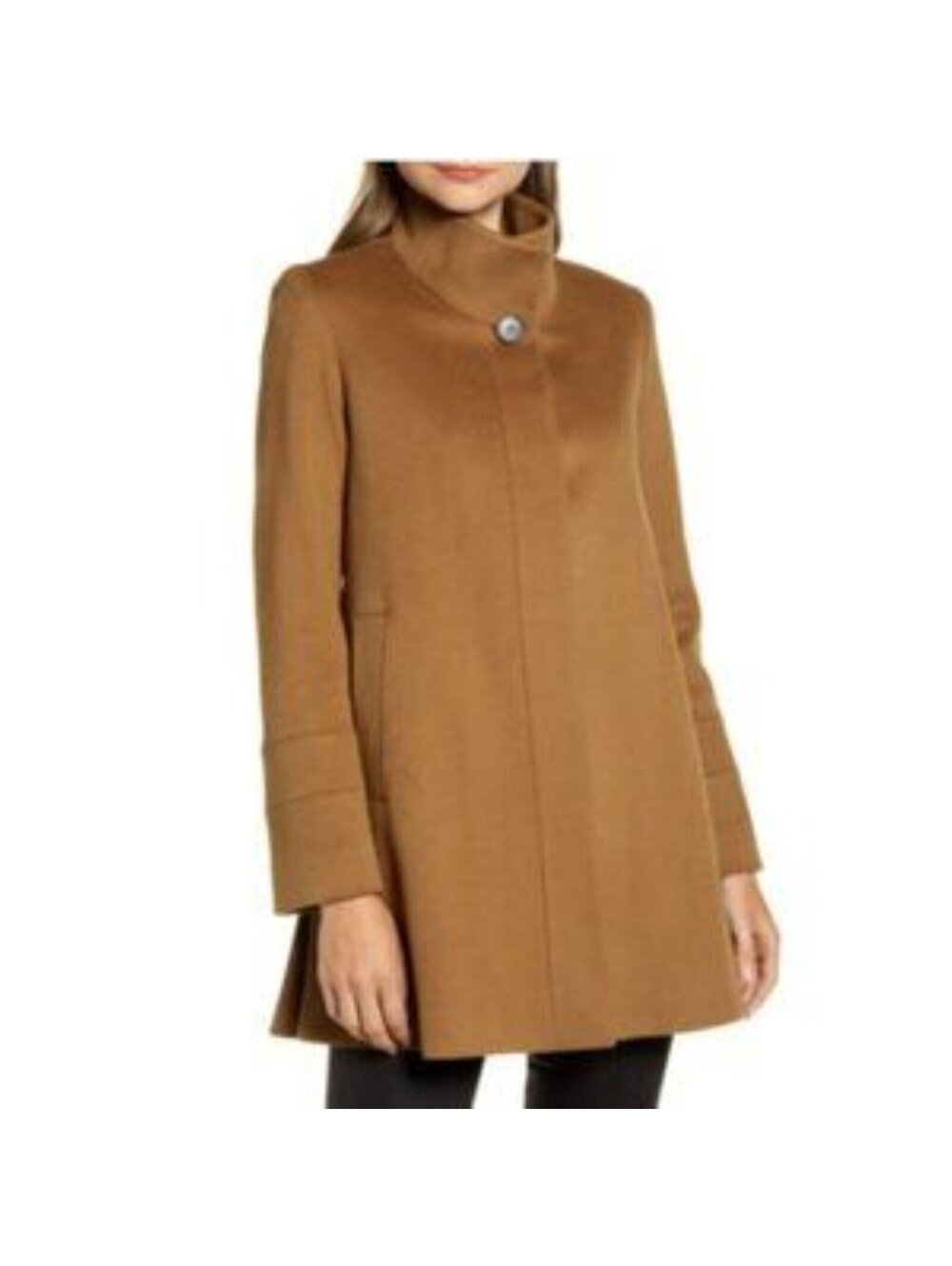 NEW, FLEURETTE Stand Collar Wool Car Coat in Brown Sz 16 #W219